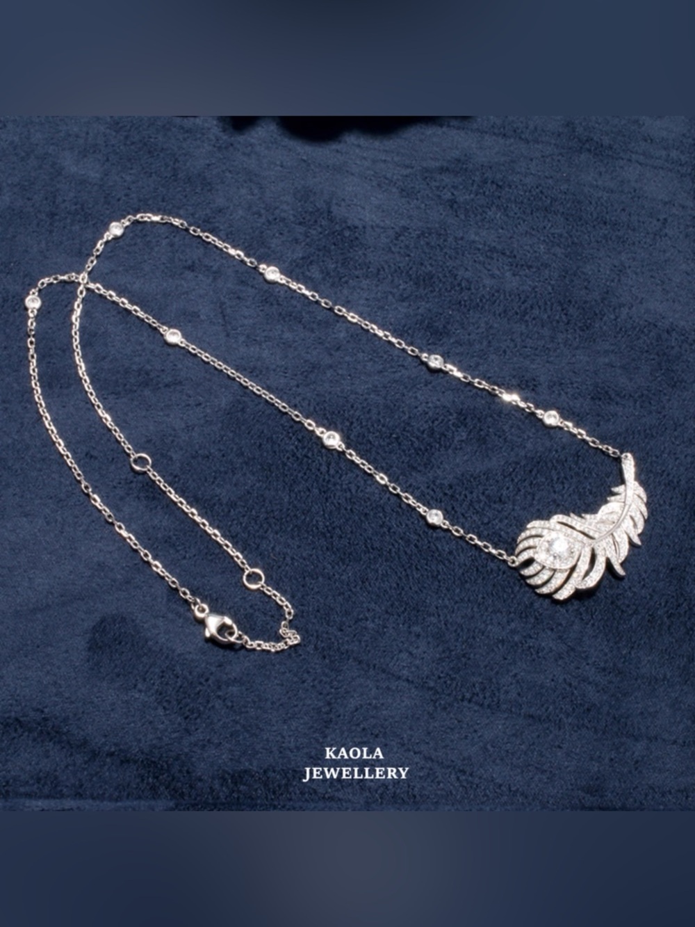 Silver Crystal Pendant Necklace - White